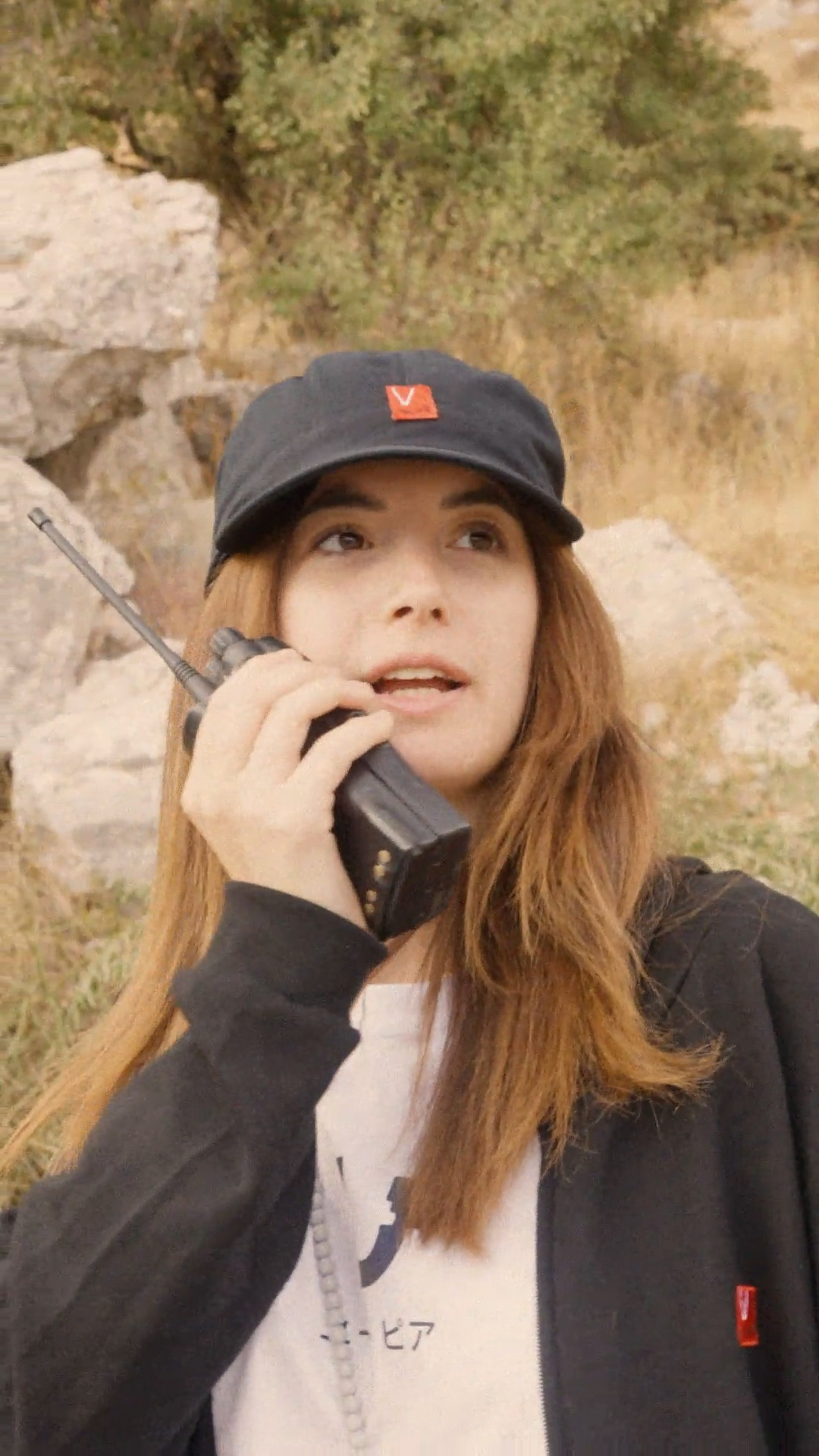 On set — crew member on the radio